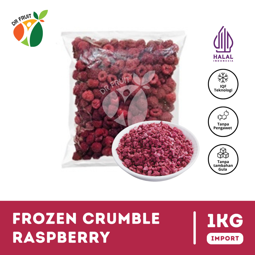 

Buah Raspberry Beku (Cacah) | Frozen Raspberry Crumble | 1 KG