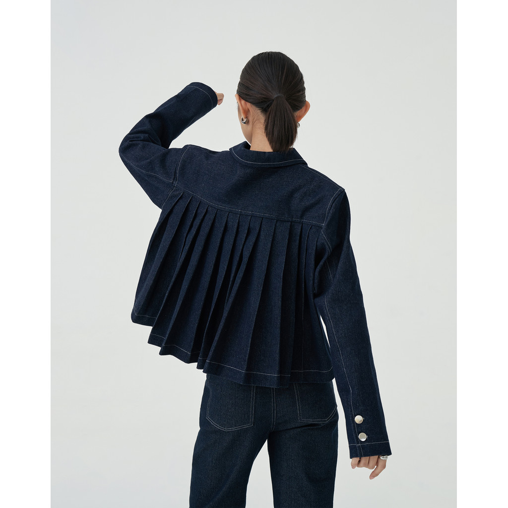 Damson Pleated Denim Jacket