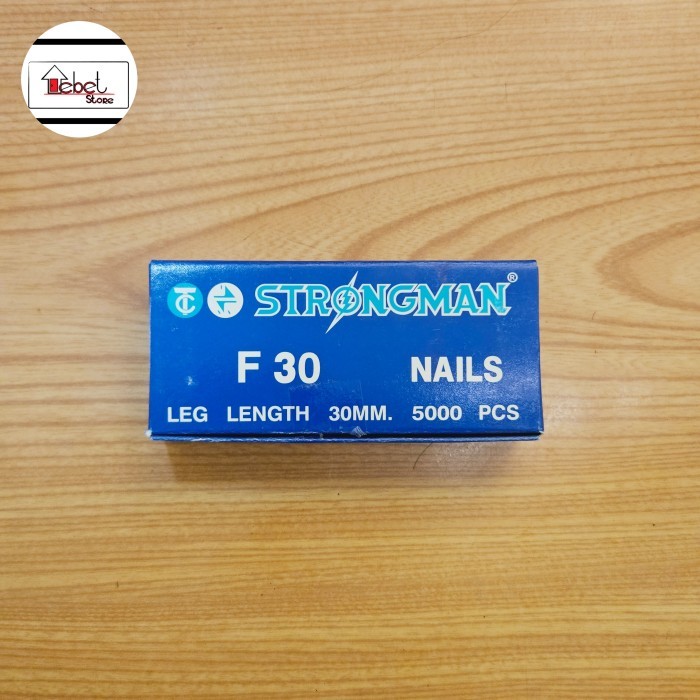 Paku tembak panjang 3 cm merk Strongman F30 isi 5000pcs