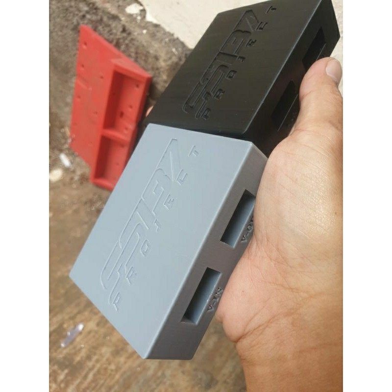 Box custom logo/tulisan bebas power up aki motor /power up volt meter micro dan nano digital logo bi