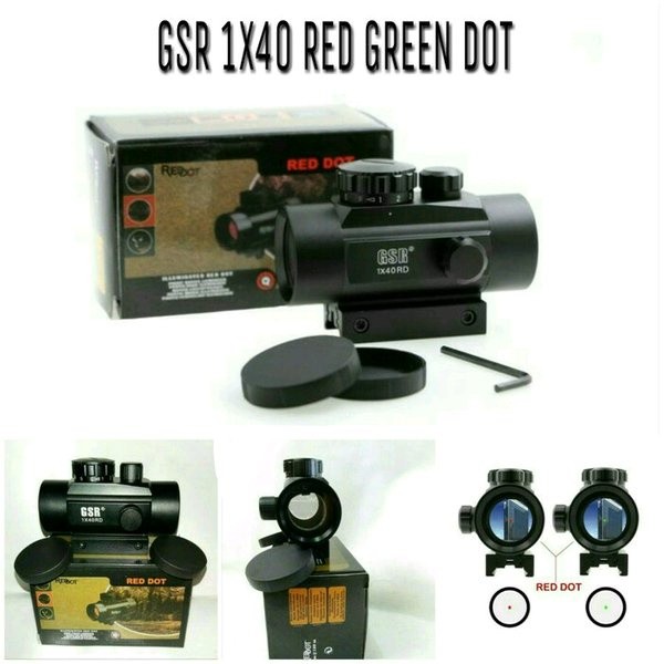 NEW - teleskop bushnell/GSR 1x40 red dot UNTUK SENAPAN ANGIN DI LENGKAPI DENGAN LESER COD