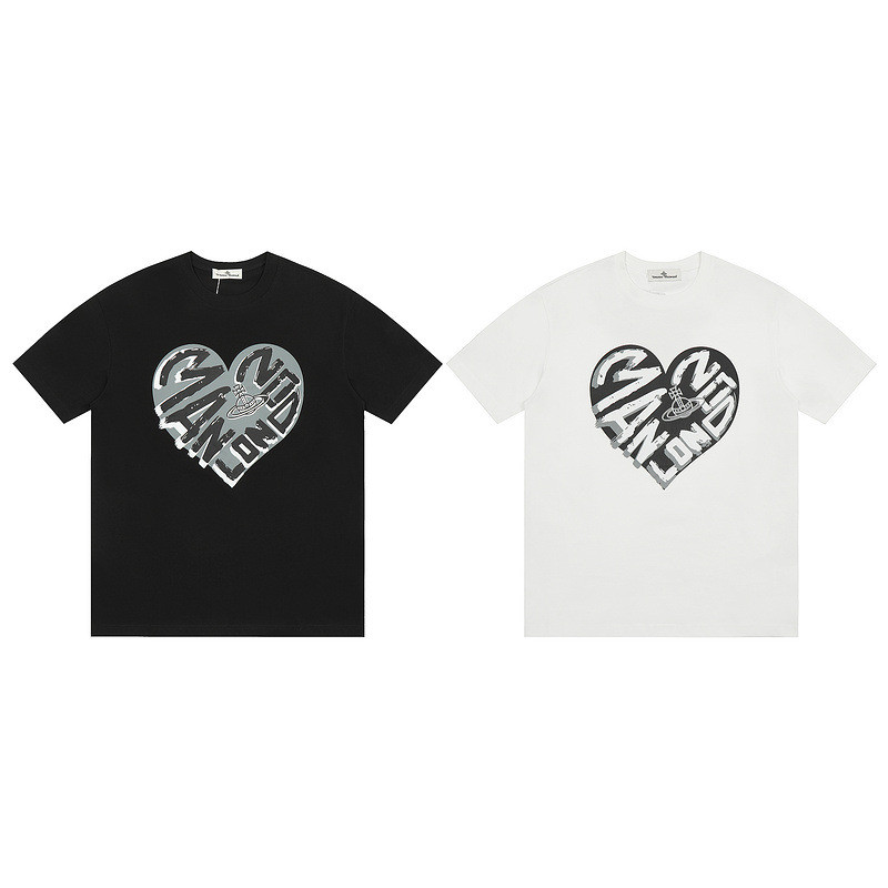 【COD】 Vivienne Westwood London Gray Heart T-Shirt