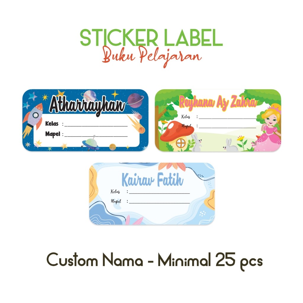 

Sticker Custom Nama Buku Sekolah Anak Sd Smp Tk Label Mata Pelajaran Ukuran A3