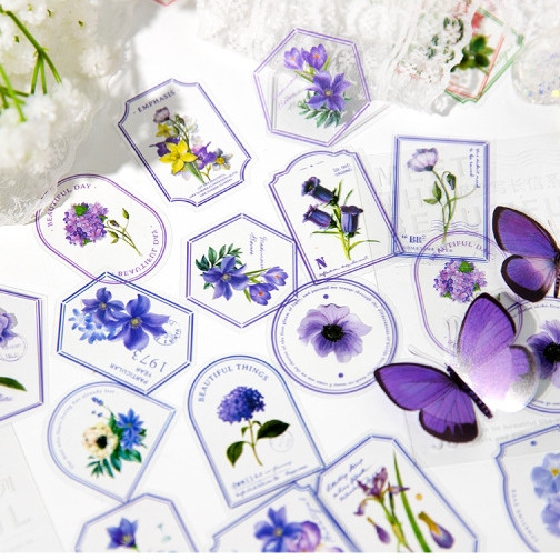 

[Gongjin] 30pcs Sticker Meet The Beautiful MTB Stiker Bunga Floral Flower Stamp Perangko