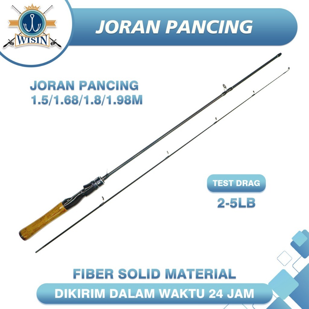 NEW SALE WISIN Spinning Fishing Rod Fishing Pole Joran Pancing Bahan Ultra Ringan Panjang 1.5m/1.68m