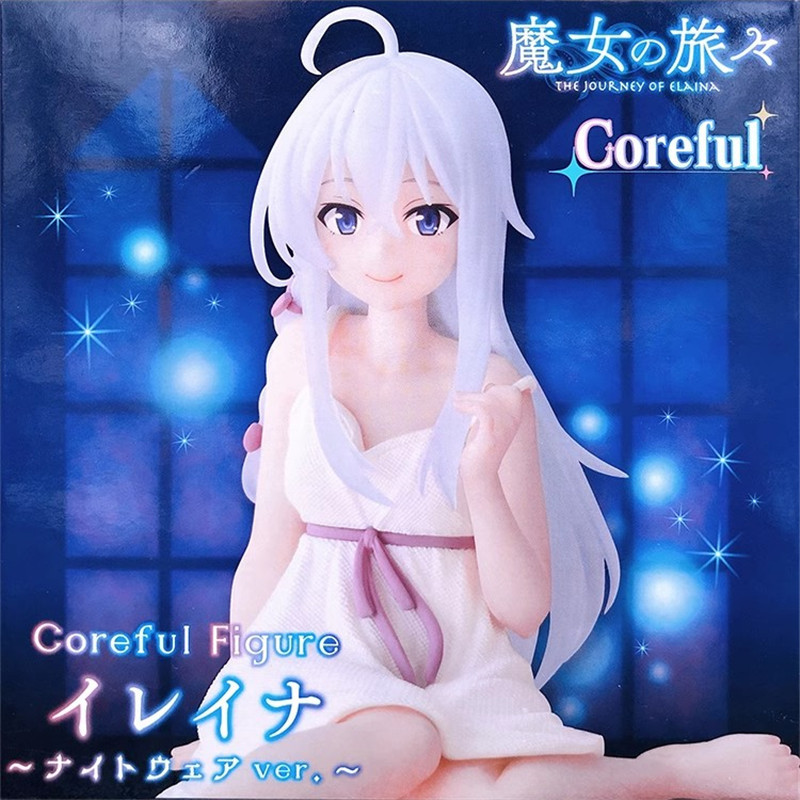 9cm Anime Wandering Witch: The Journey of Elaina Figure Elaina Pajama Sitting Posture Action Figure 
