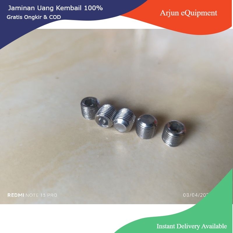 Baut L tanam Stainless304 impor, Baut penutup drat mano/kupler pitch M10x1, Baut rilis