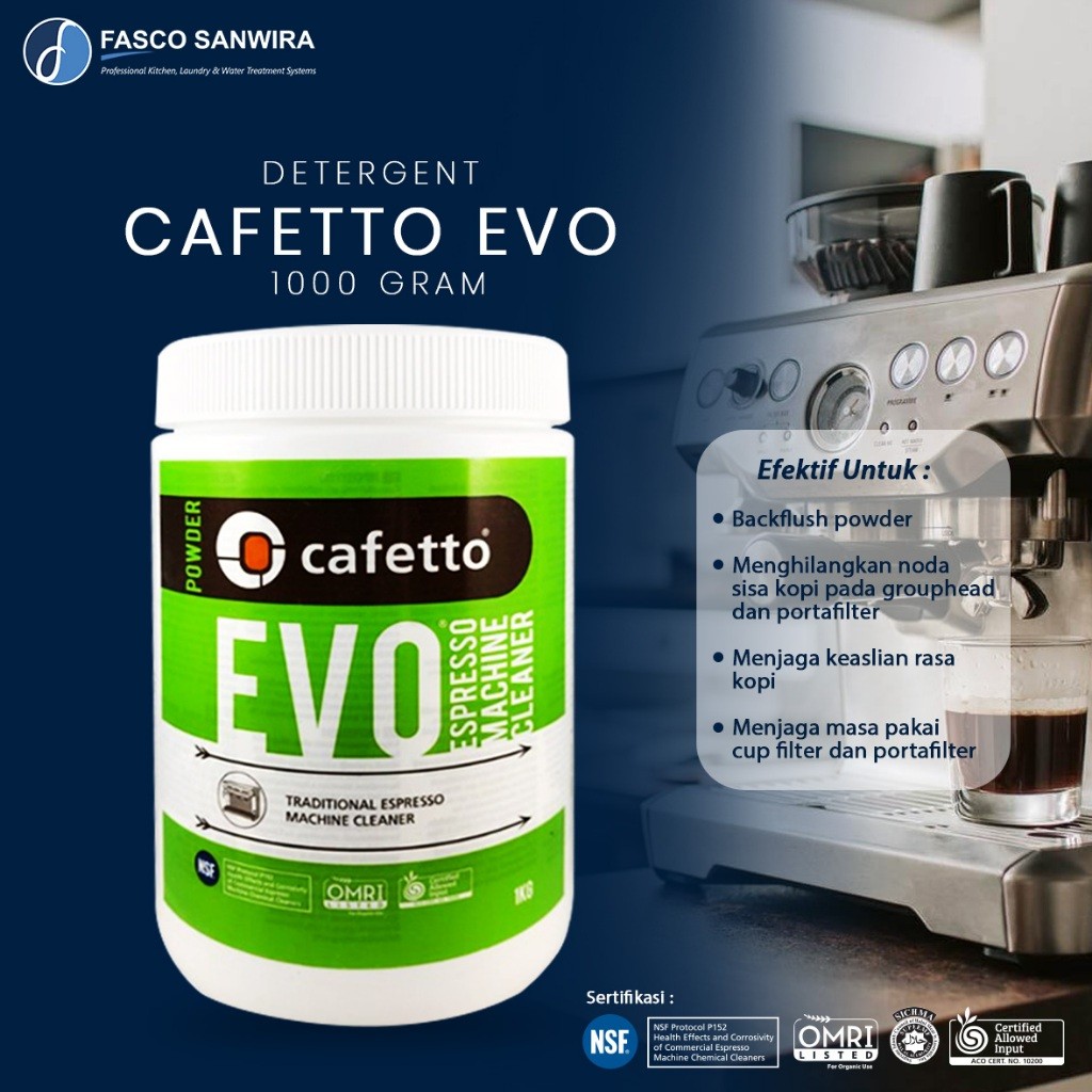 

Cafetto EVO Espresso Machine Cleaner 1000grm, Coffee Clean, Urnex 2 dll