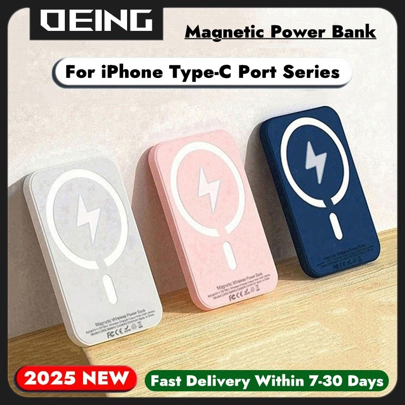 Magnetic Power Bank For iPhone Type-C External Auxiliary Battery Portable Wireless Charger for Apple