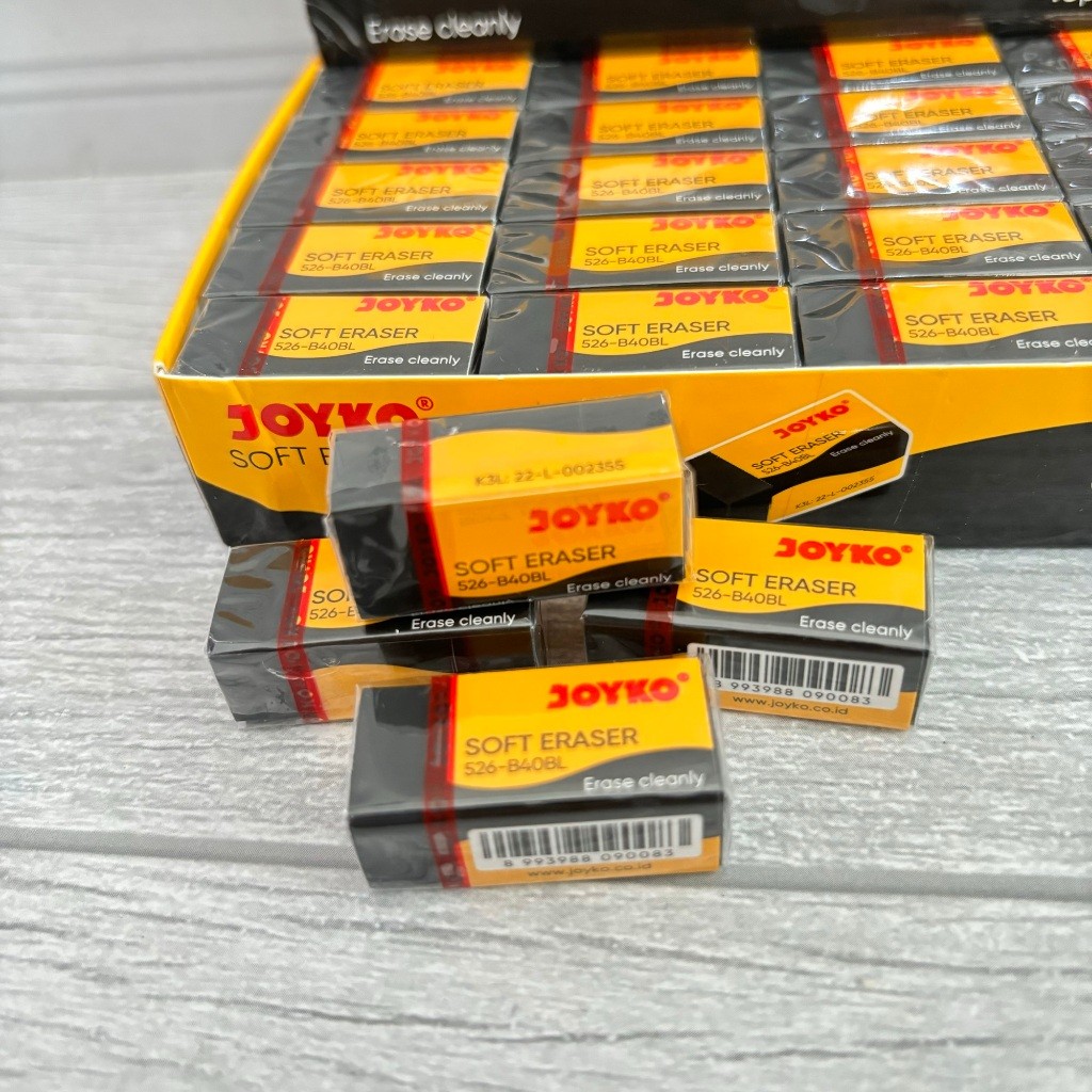 

SATU PACK ( 40 PCS ) Penghapus Kecil Hitam Joyko lengkap