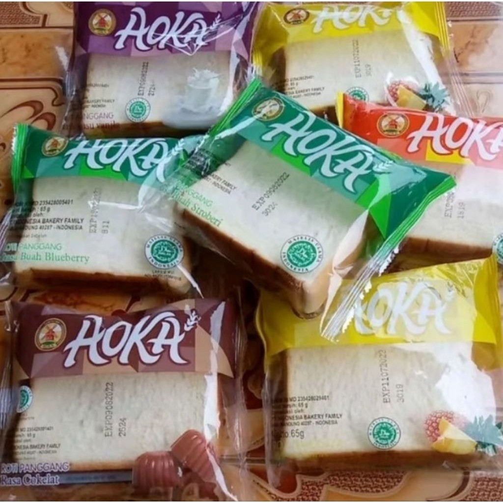 

10 Pcs Aoka ROti Panggang , Gulung 65gr Paket Hemat Cemilan