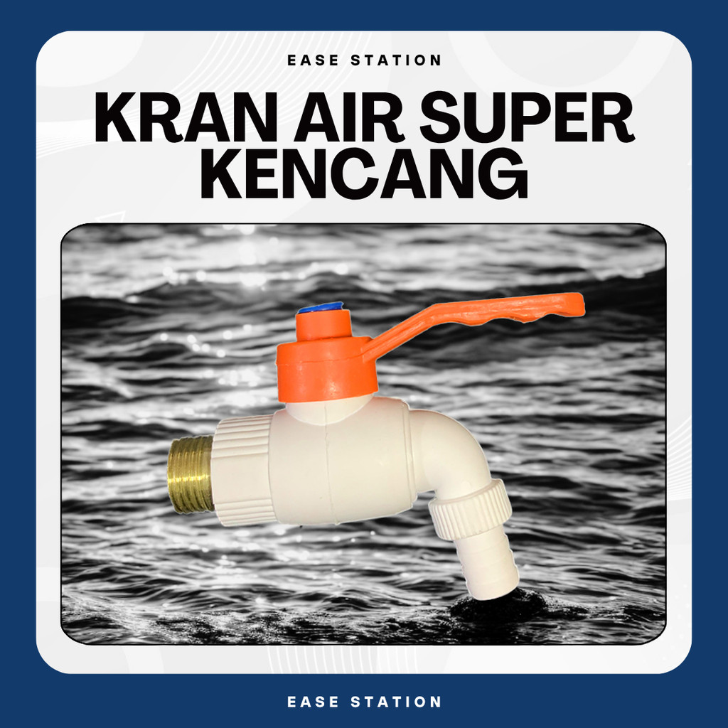 KRAN AIR JUMBO PVC DRAT KUNINGAN SUPER KENCANG KERAN TEMBOK ENGKOL AWET KUAT EASE STATION
