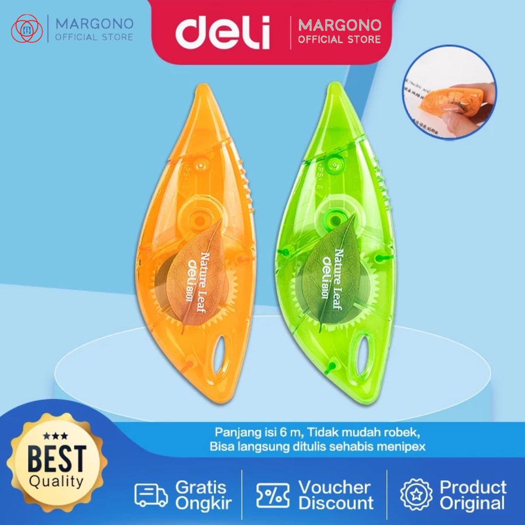 

Deli Tip Ex Kertas Pita / Correction Pen Koreksi plastik tidak mudah robek [5 mm x 6 m] E8101