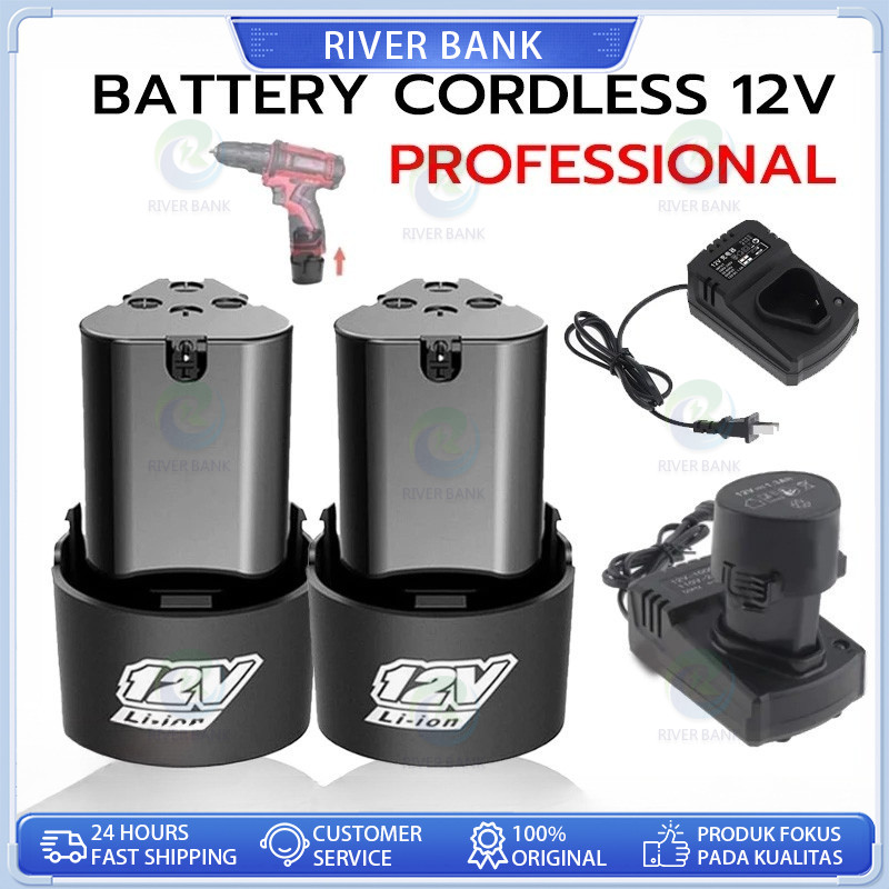 [Kirim Sekarang]2pcs Batrai Baterai Bor Cordless 12v 1300mah 12 Volt Jld Baterai Bor Cordless Li-Ion