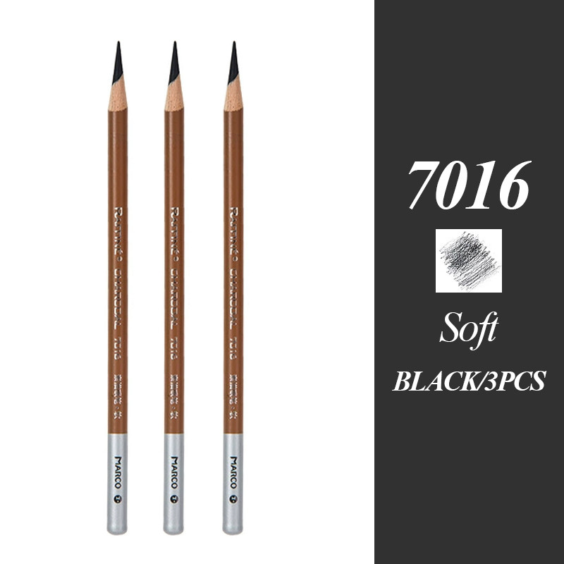 

Marco Charcoal Sketching Pencils Art Pencils Graphite Alot Soft-Medium-Hard Charcoal Pen High-gloss White Brown Art Supplies