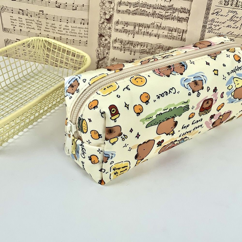 

Cute Multifunctional Pen Bag Large Capacity Capybara Pencil Case Stationery Organizer Students