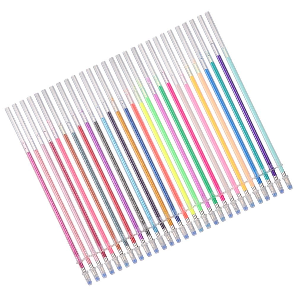 

24 Pcs Colorful Glitter Gel Pen Refills 0 8mm Fluorescent Replacement for Twist Pens Smooth Writing Premium Ink Various Colors