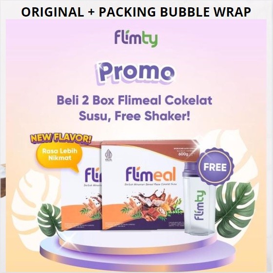 

FLIMEAL 1 BOX ISI 12 SACHET BPOM HALAL COKLAT BONUS SHAKER + FLIMTY FLIMMEAL FLIMIL RASA COKLAT