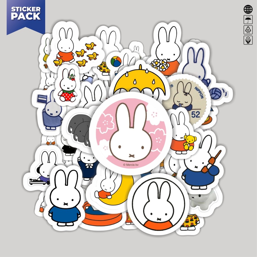 

[100PCS]Stiker Pack Stiker Kartun Miffy Aesthetic Vinyl Anti Air Dekorasi Sticker Laptop Buku Journal Koper Helm Casing HP Gitar Helm Skateboard