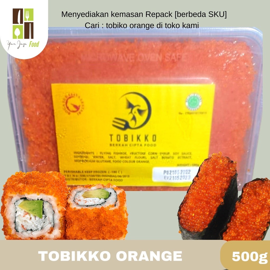 

Tobiko Telur Ikan Sushi Orange/Hijau/Wasabi/Black 500g