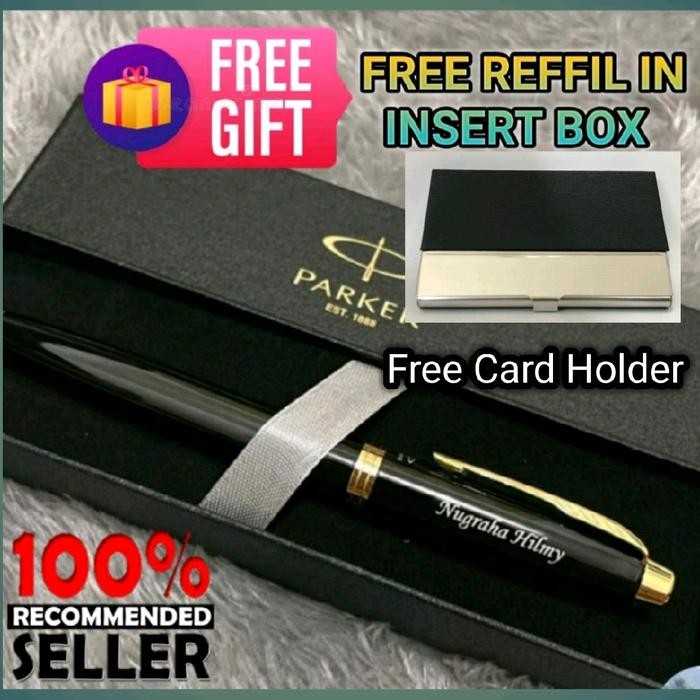 

Bollpoint Parker Exlusive Black Gold Gratis Grafir Nama Pen Alat Tulis Stationery