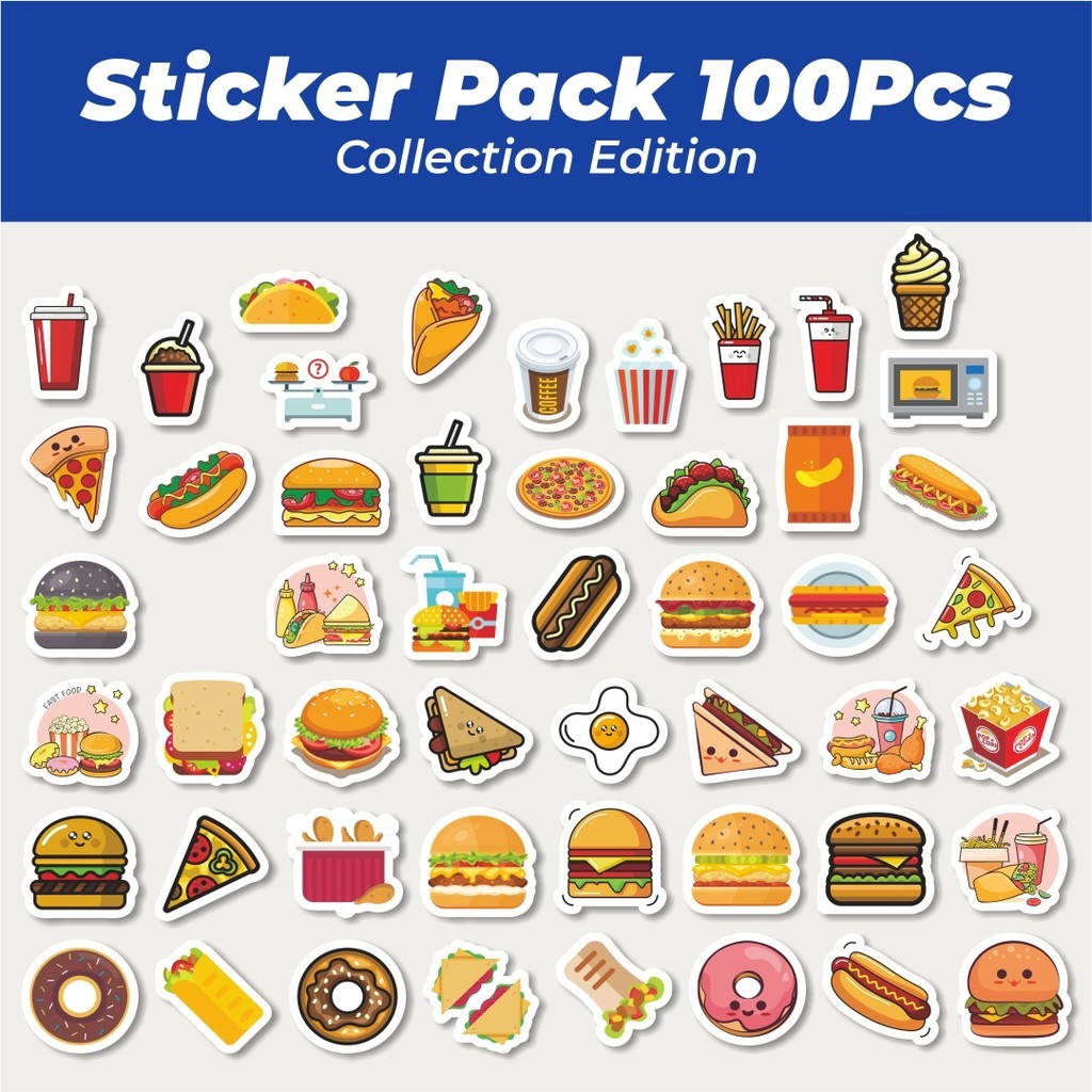 

Hot Sticker Kartun Makanan Hamburger Sticker Lucu Anti Air Stikers Berperekat Waterproof Sticker Decal Buat Motor Helm Buku Journal Koper Casing HP Laptop Botol Minum