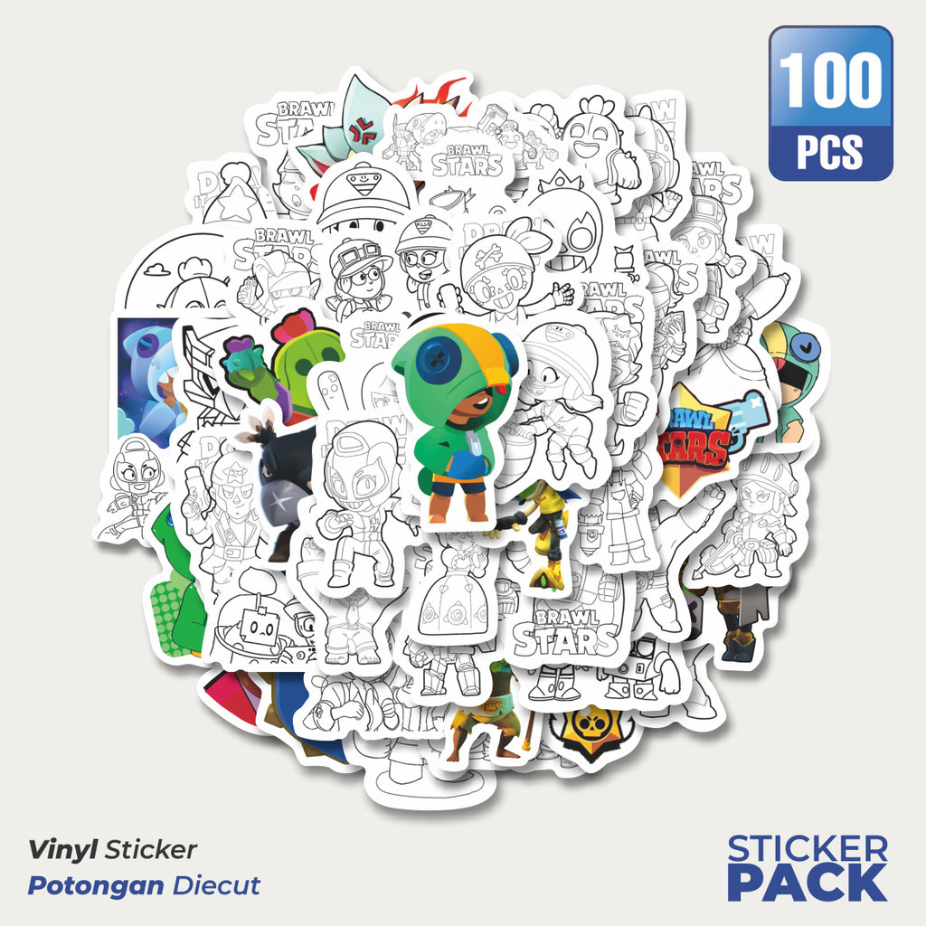 

Stiker Vinyl Stiker Kartun Brawl Stars [Game Pertempuran] Waterproof Aesthetic- Untuk Laptop, Motor, dan Helm - Paper Stationery Pack