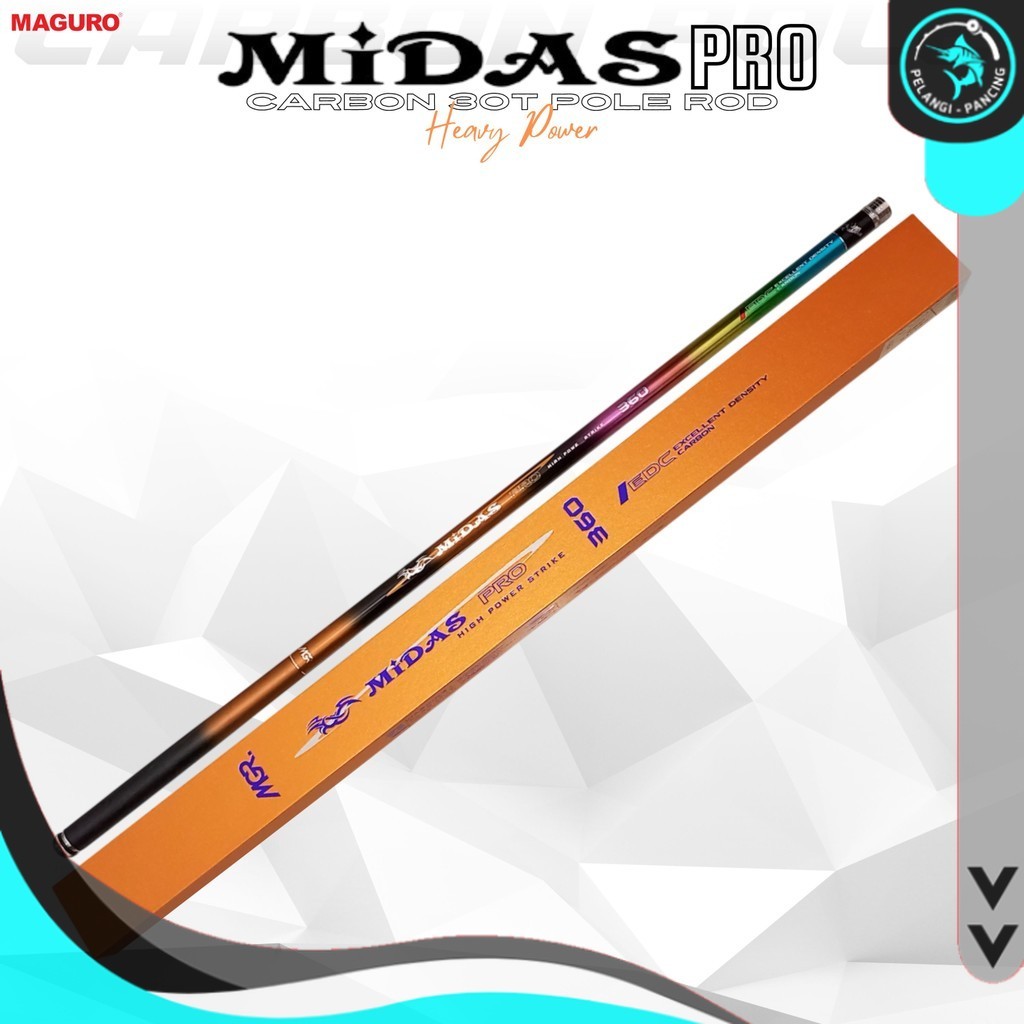 Pelangi Pancing Joran Tegek MAGURO Midas PRO NS Pole Rod Mancing Galatama Kolam Ruas Panjang - PP