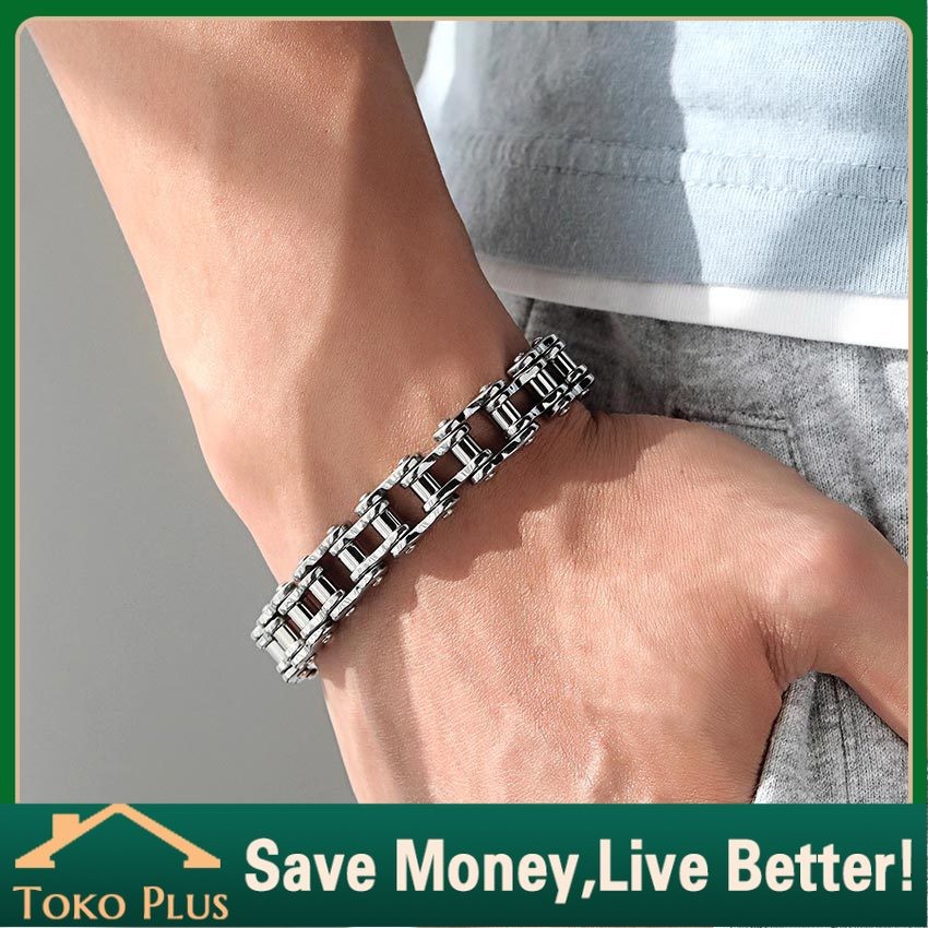 Gelang Tangan Rantai Titanium Pria Anti Karat Anti Luntur Gelang Rantai Motor Chain Bracelet / Gelan