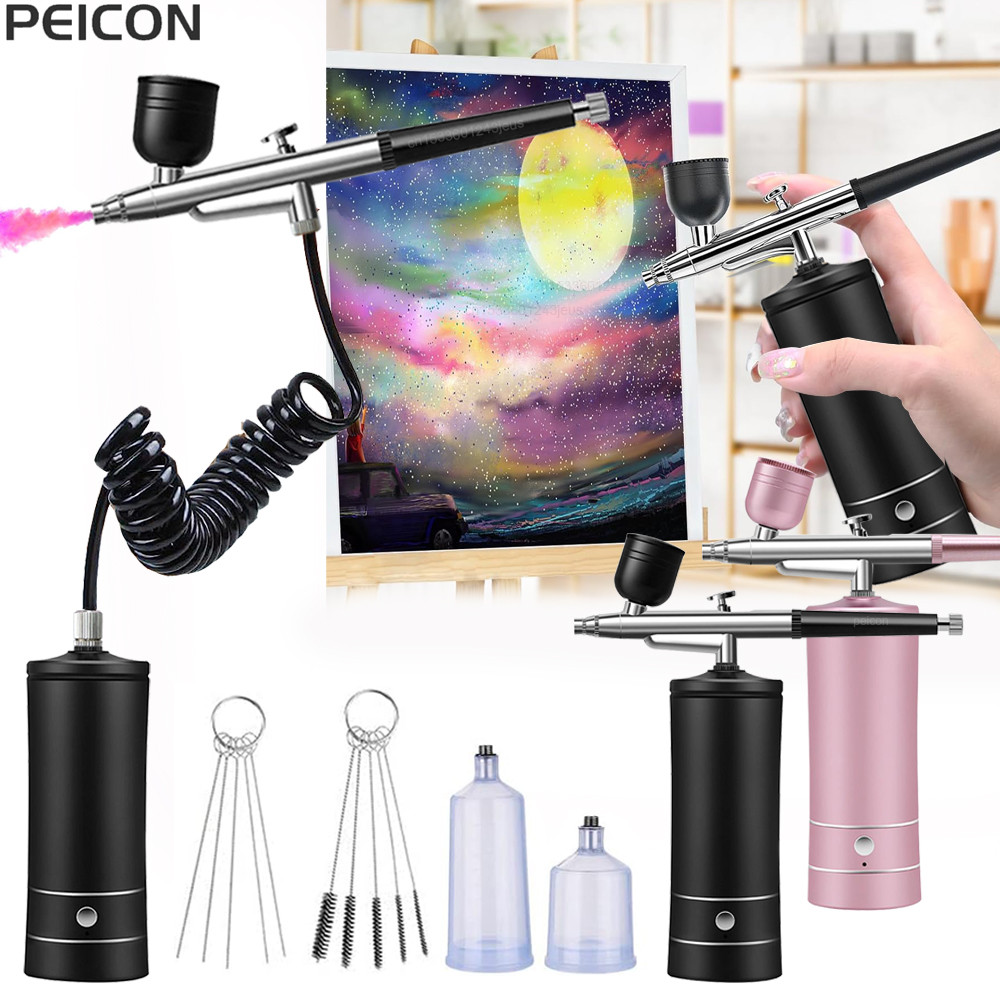 

Airbrush Painting Airbrush with Compressor Mini Spray Gun for Painting Modeling Crafts Wireless Paint Gun Portable Airbrush Kit