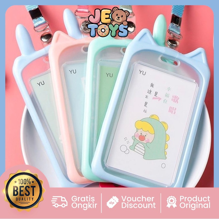 

Je Toys 5770 Name Tag Lanyard Id Card Holder Gantungan Kartu Model Kuping Karakter Untuk Kartu Akses MRT Busway EMoney Warna Pastel