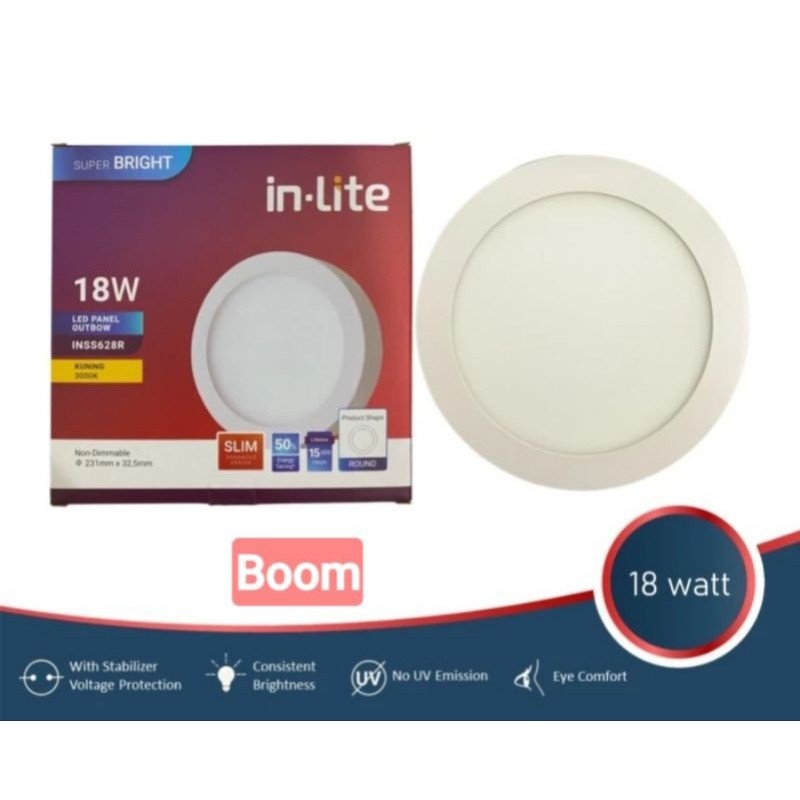 DownLight Panel Outbow OB 18watt Cahaya Putih/Kuning Inlite