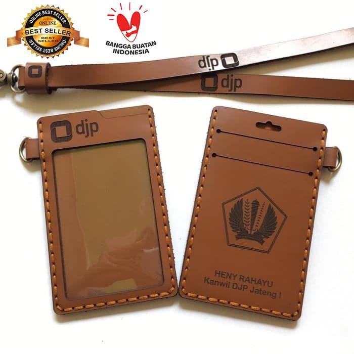 

Name Tag ID Card Holder Kulit Asli Single Custom Termurah - MODEL A