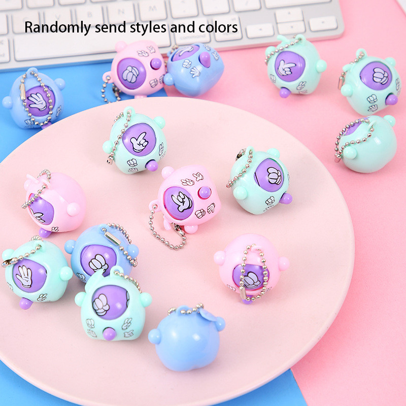 

10Pcs Random Color Style Rock Paper Scissors, Keychain, Rock Paper, Face Changing, Twisted Egg, Creative Party Gift