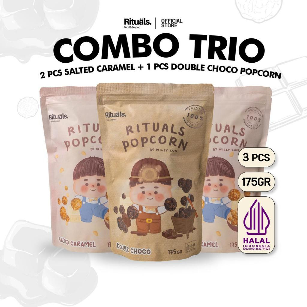 

Rituals Food [Combo Trio Mix] 2 Salted Caramel Popcorn + 1 Rituals Popcorn
