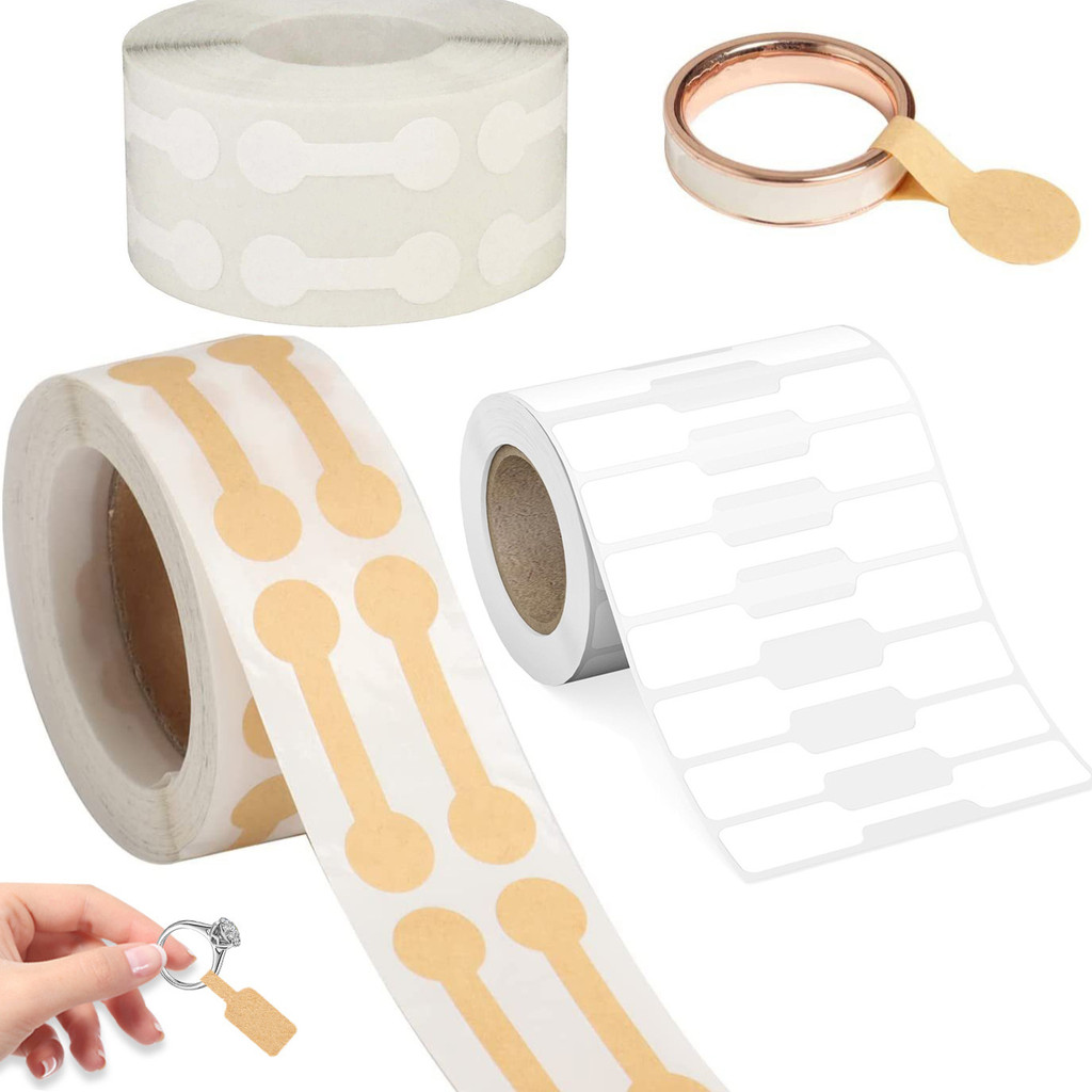 

500pcs Paper Self Adhesive Ring Price Tags Stickers Blank Bracelet Price Labels Necklace Display Diy Jewelry Packaging Supplies