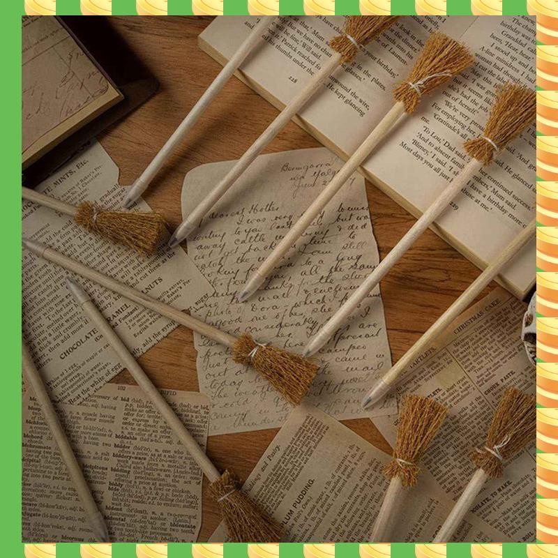 

AB53 42PCS Witch Broom Stick Pencils Halloween Wizard Wand Pencils For Theme Party Gift Goodie Bag Fillers