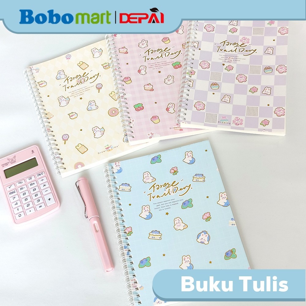 

BOBOMART Buku Tulis Catatan Bergaris Spiral Ruled Notebook A5 65 Lembar DP-2165-20