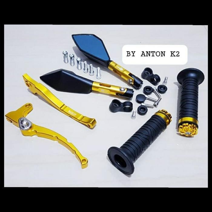 HANDLE REM/HANDFAT/SPION TOMOK CNC PAKET3 VARIASI MOTOR AEROX 155-LEXI - Gold, AEROX 155