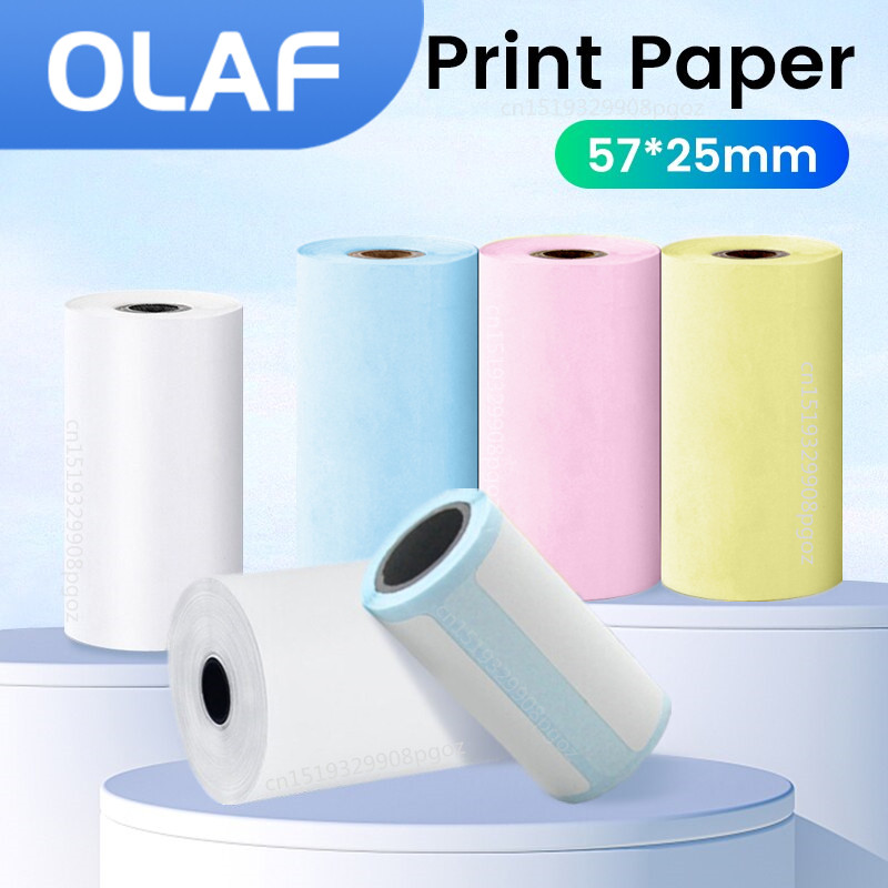 

57*25MM Thermal Paper Label Sticker Adhesive Rolls Paper For Mini Printer Instant Print Kids Camera Printing Paper Replacement