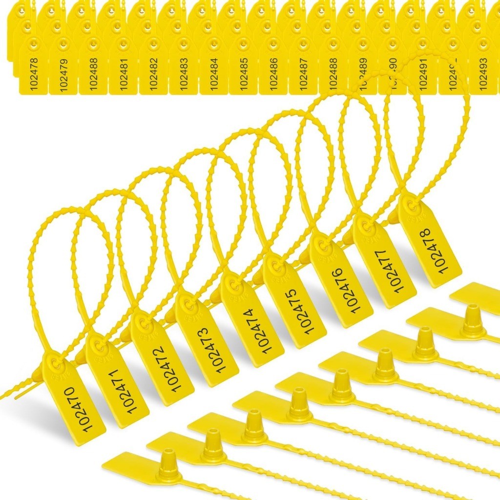 

100pcs Segel Locis Security Seal 25cm Segel Plastik Sekuriti Dengan Nomor Segel Koper Panel Container Tag