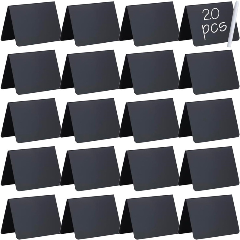 

5-20PCS Mini PVC Blackboard Menu Label Chip Message Board Recyclable Chalkboard Buffet Wedding Party Decor Ornaments Memo Props