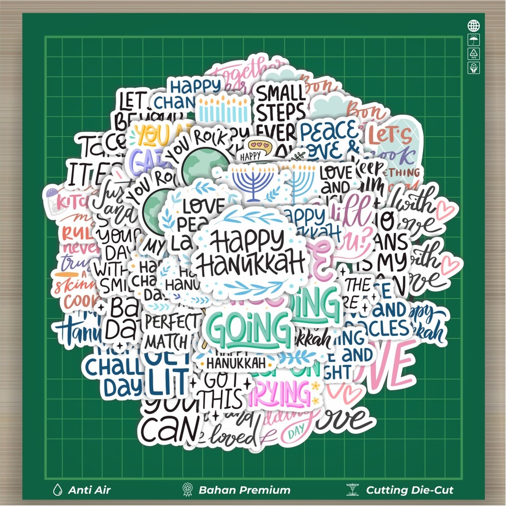 

HOT 50 PCS STIKER Stiker Phrases Bahasa Inggris Dekorasi Lucu Kreatif untuk Notebook, Skateboard, HP