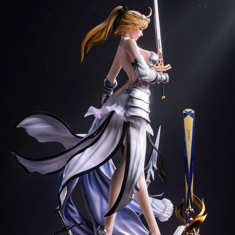 1/4 Artoria Pendragon Saber Fate Unpainted Unassambled Diy White Model Kit Gk Figure W_5348