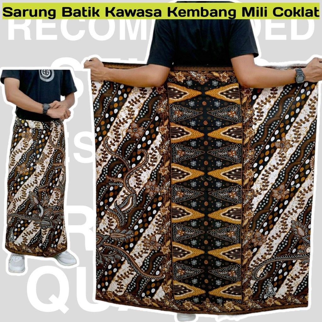 Sarung Batik Kembang Mili Coklat/Sarung Gus Iqdam/Sarung Gus Kautsar/Sarung Batik Gus Kautsar/Sarung