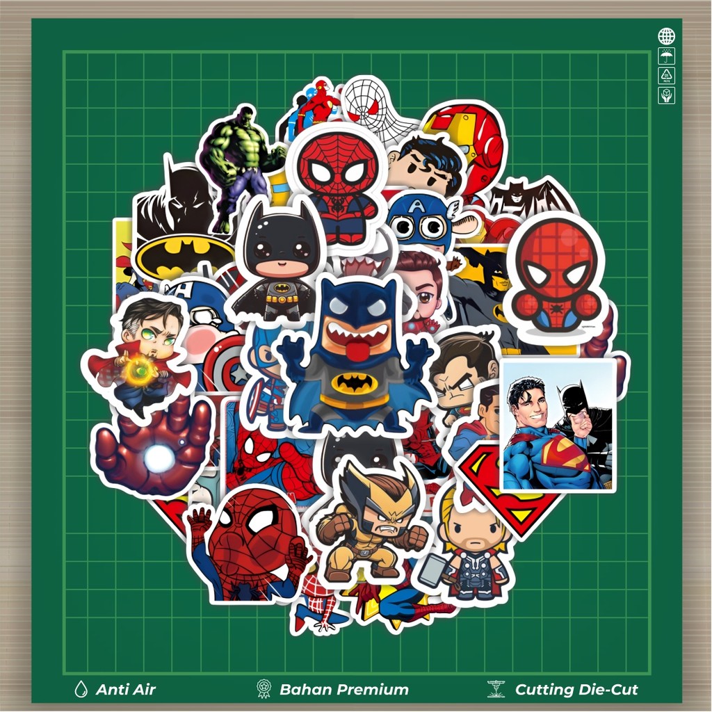 

HOT 50 PCS STIKER Stiker Kartun Superhero Stiker Fashion Cars Decal Dingin Kartu Album Custom Vinyl Anti Air- Sticker Aesthetic Buku Journal Koper Casing HP Tablet Laptop Helm Motor Botol Minum