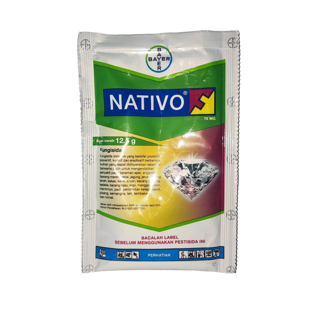 Bayer NATIVO 75WG 12,5 Gram Fungisida Sistemik Trifloksistrobin 25% & Tebukonazol 50% untuk Anggrek,