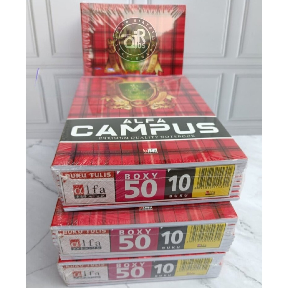 

1 pack isi 10 buku tulis alfa campus 50 lembar ukuran besar/boxy