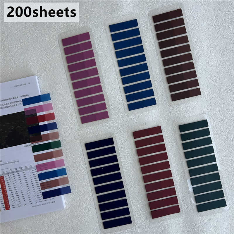 

200Pc Index Tabs Self Adhesive Page Markers Transparent Waterproof Sticky Notes Classify Files Flags Planner Stickers