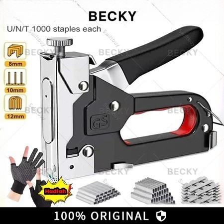 

BECKY Gratis 600 Paku / 3 In 1 Stapler Gun / 3 In 1 Pistol Kuku / Staples Tembak Gun Tacker / Powerfull Pistol Stapler / Furnitur DIY Pelapis Pistol Stapler / Dekorasi Rumah Alat Pertukangan / Multifungsi Pistol Stapler
